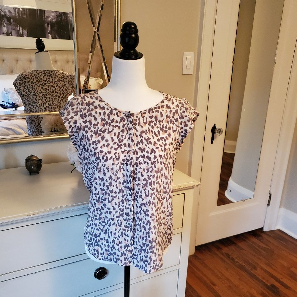 Chiffon animal print tee